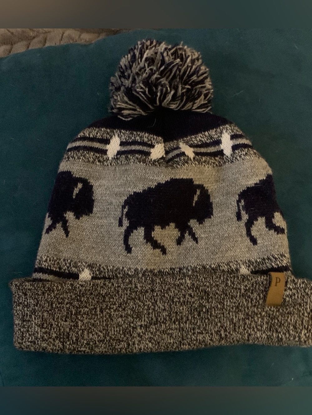 Pendleton Buffalo Retro Scene Beanie with Pom Pom